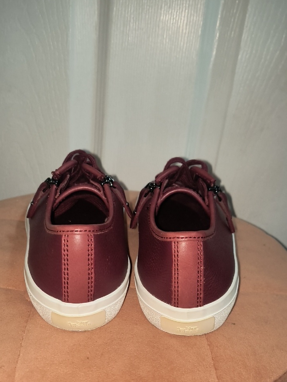 Coach Empire Zip Sneakers In Burgundy Size 7 - Picture 6 of 8